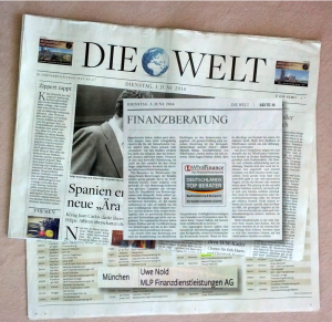 Uwe Nold als T0P-Berater in "DIE WELT"